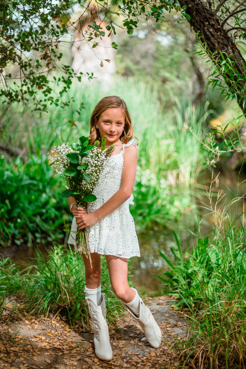 Tween Tiered Ruffle Cotton Blend Dress