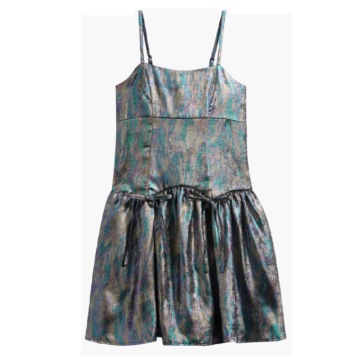 Ava & Yelly Kids' Liquid Shimmer Drop Waist Party Dress in Green Oil Spill at Nordstrom, Size 7 Ava & Yelly Kids' Liquid Shimmer Drop Waist Party Dress in Green Oil Spill at Nordstrom, Size 7