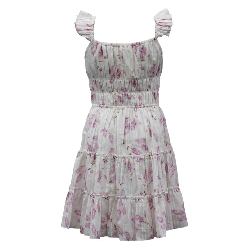 Tween Shirred Ruffled Tiered Dress