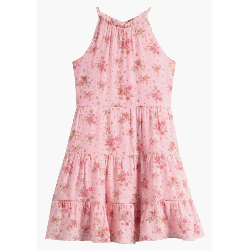 Girls Print Tiered Dress