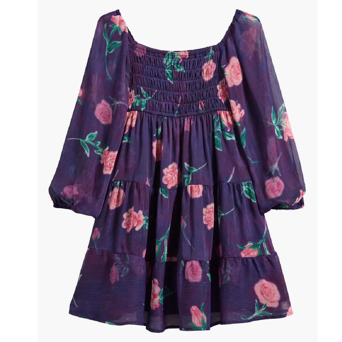 Y5242642 PURPLE FLORAL BEST SELLER CATALOG DRESSES FAIRE NEW TICKTOK TWEEN VERISHOP
