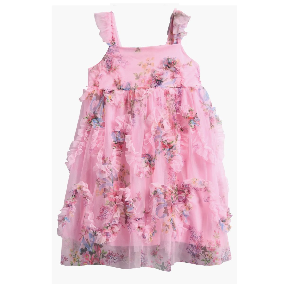 short ruffle cupcake dress RUFFLE CUPCAKE DRESS WITH RIBBON BELT Dave & Johnny