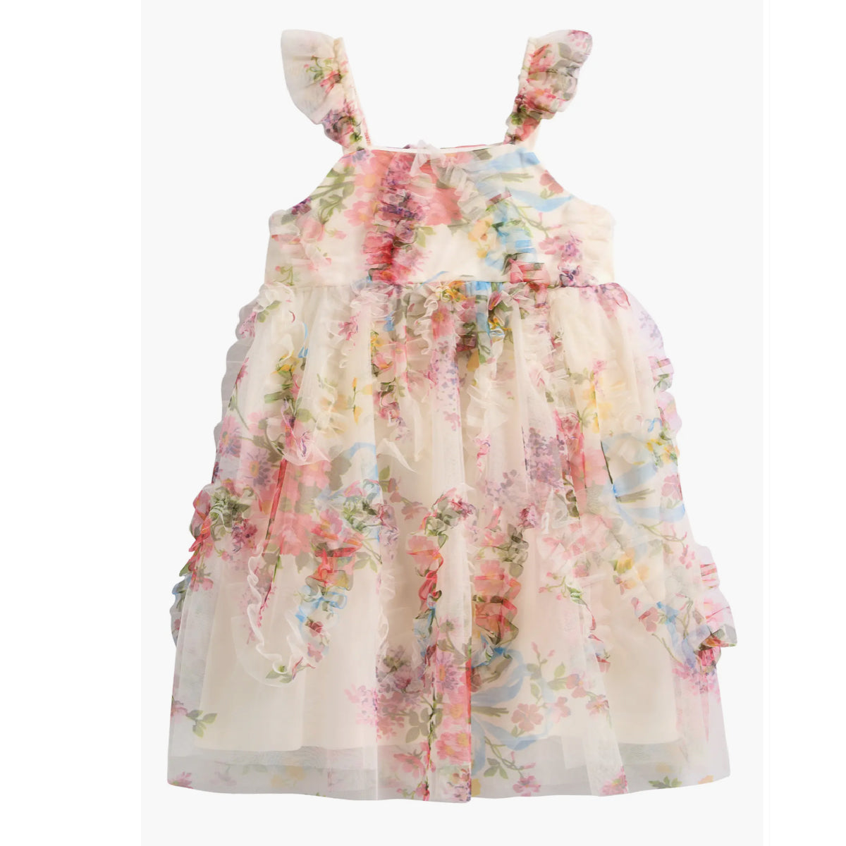 girl party dress multi Multi-Tiered Bow Front High-Low Girl Party Dress Koutun Dress