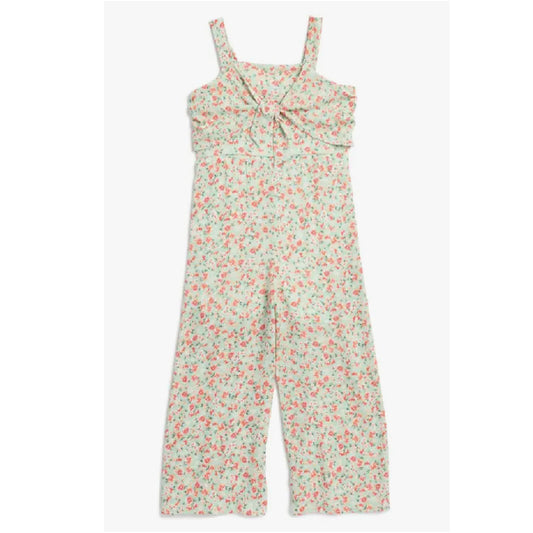 Girls Floral Tie Front Jumpsuit
