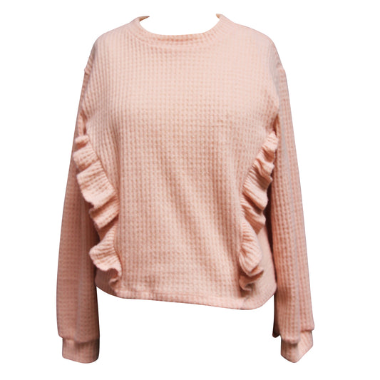 Tween Ruffled Hacci Thermal Top