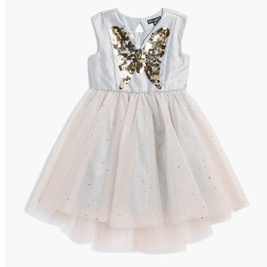 Girls Sequin Butterfly Party Dress