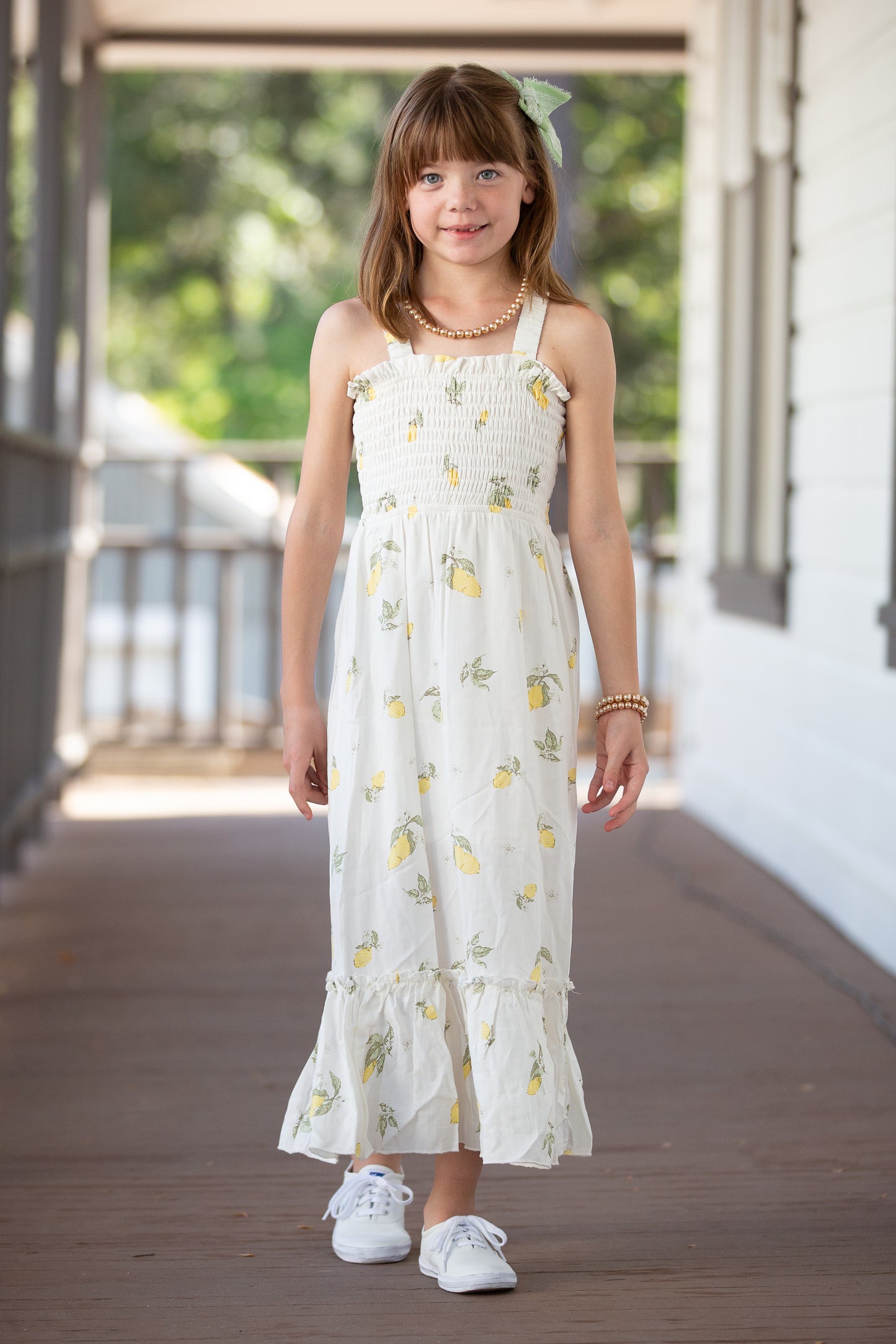 Girls Smocked Tiered Sundress