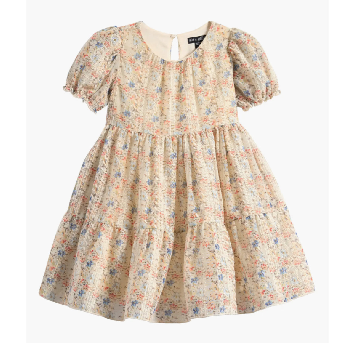 Girls Embroidered Tiered Dress