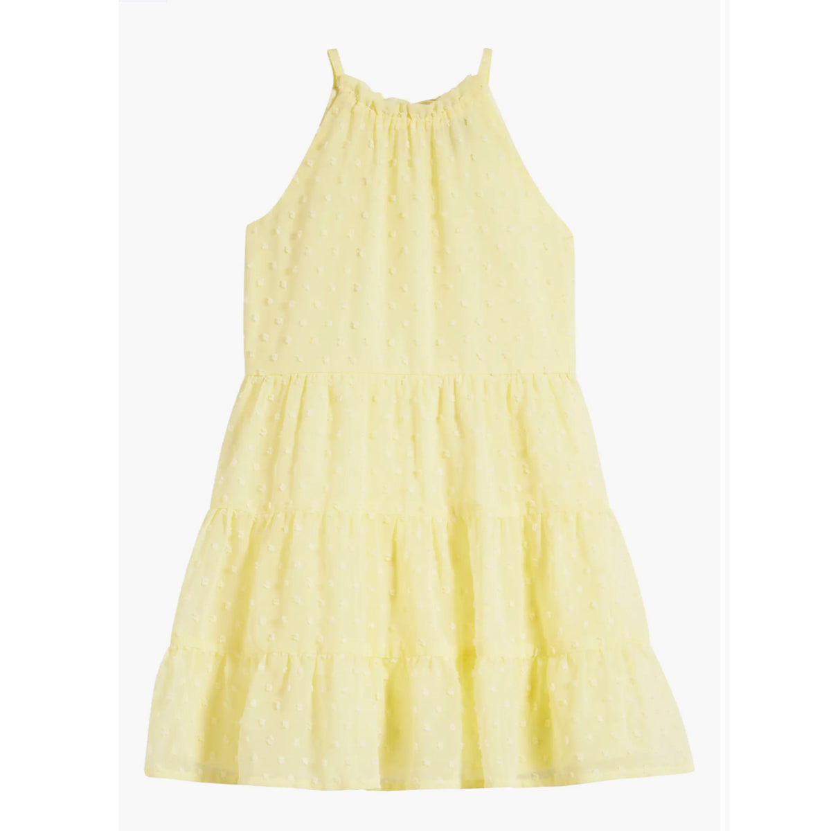 Ava & Yelly Clip Dot Tiered Party Dress - Yellow Ava & Yelly Clip Dot Tiered Party Dress - Yellow