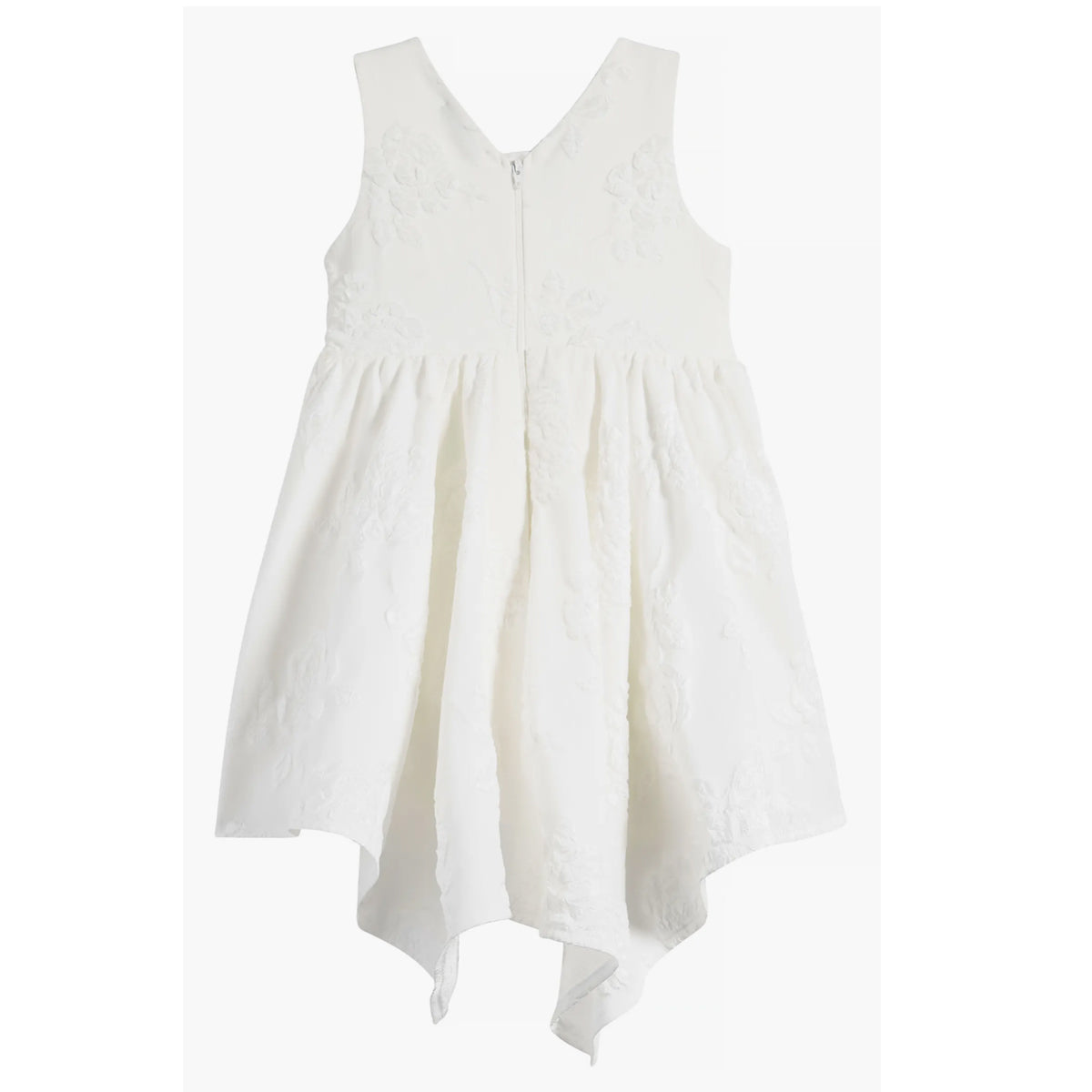 Girls Embossed Floral Dress