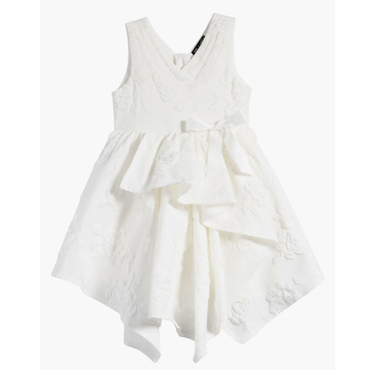 Girls Embossed Floral Dress