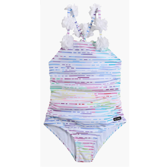 Girls 1Pc with Flower Trim