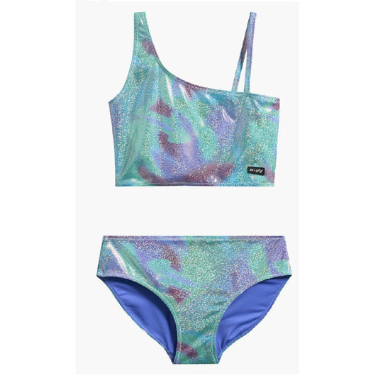 Tween Metallic Two-Piece Swimsuit