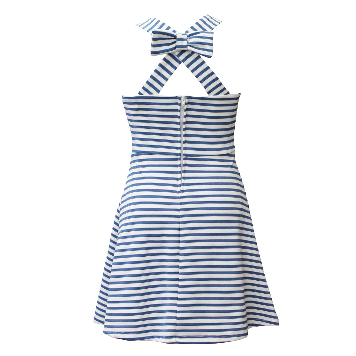 Tween Stripe Bow Back Skater Dress