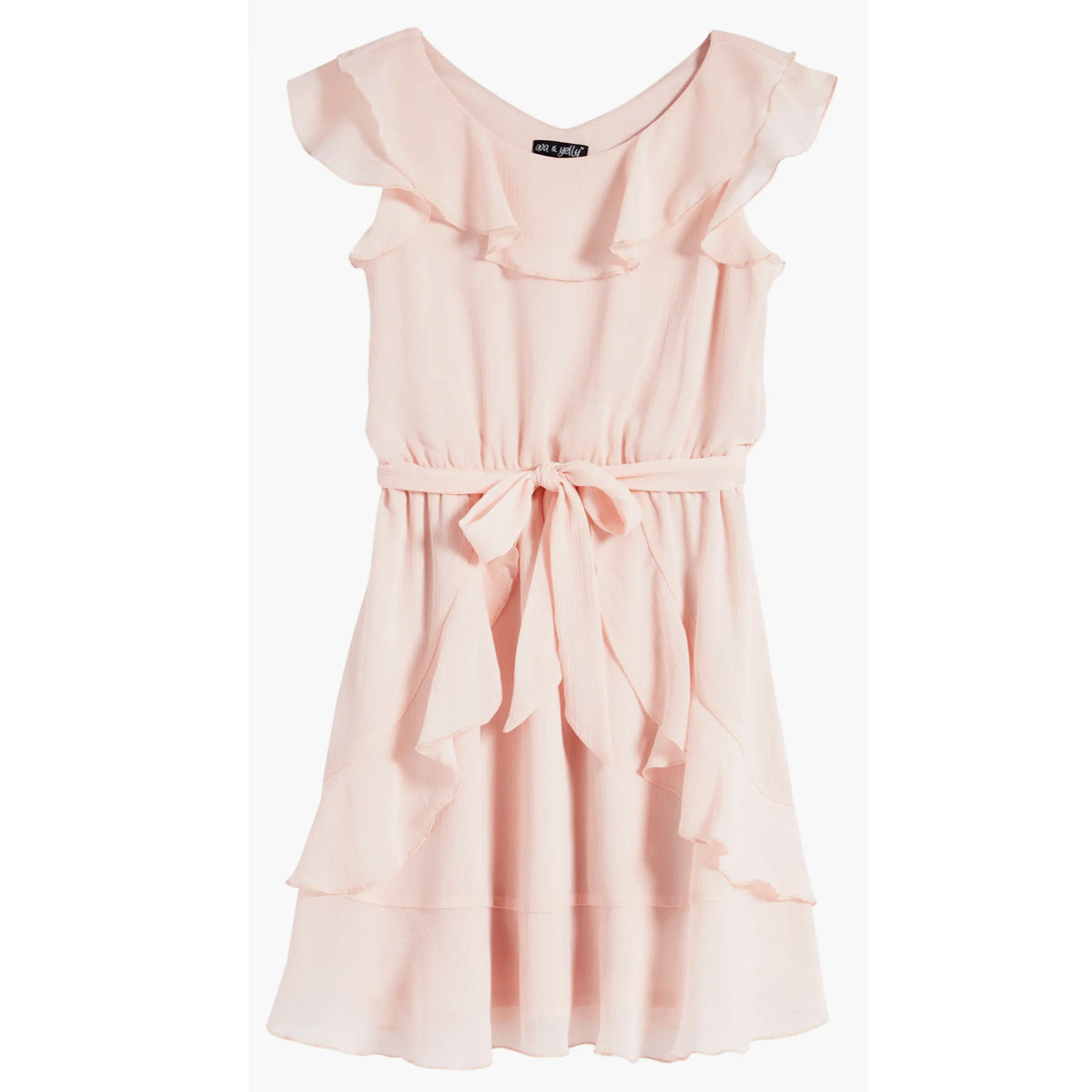 Ava & Yelly Ruffle Chiffon Faux Wrap Party Dress - Pink - 16 Ava & Yelly Ruffle Chiffon Faux Wrap Party Dress - Pink - 16