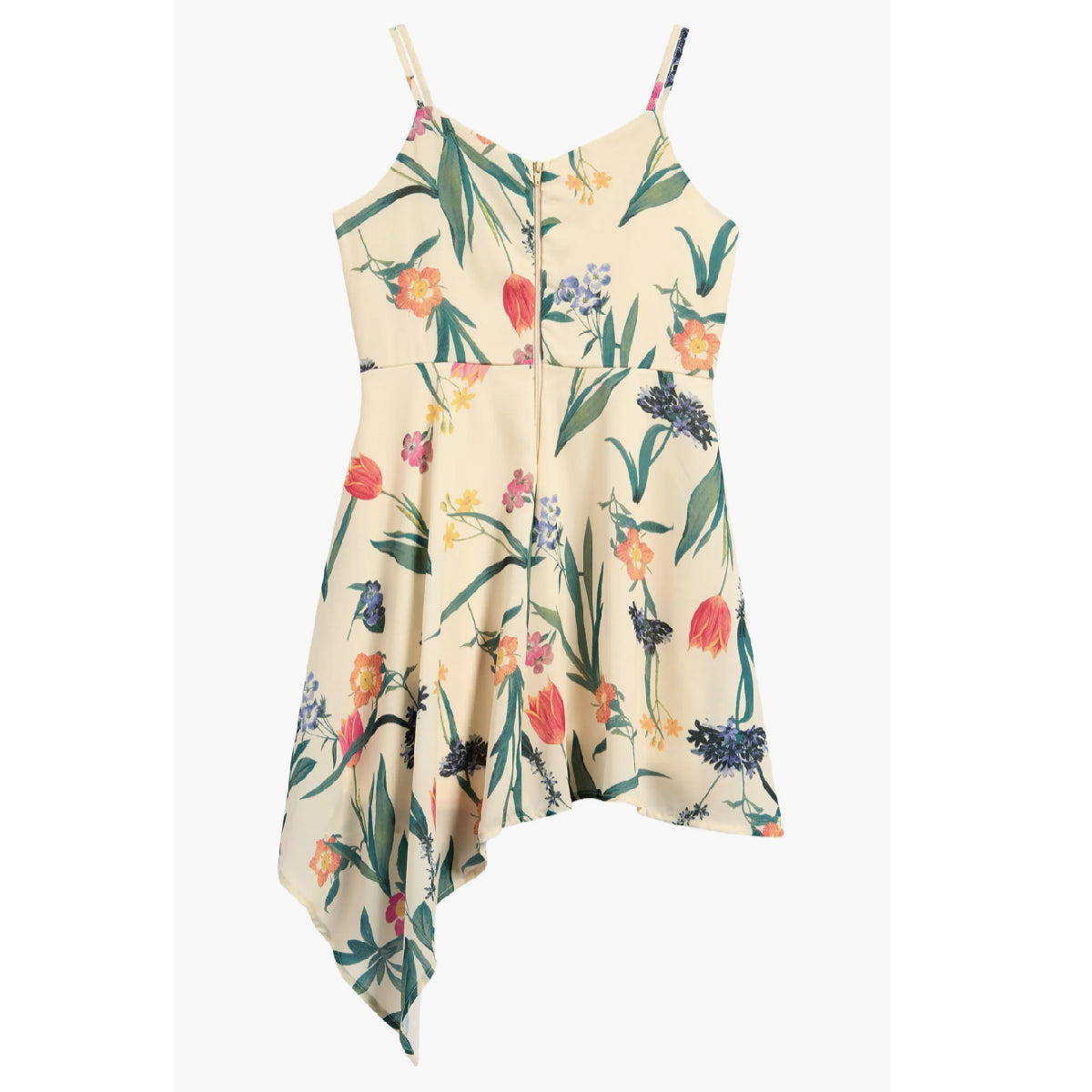 Tween Floral Asymmetric Party Dress