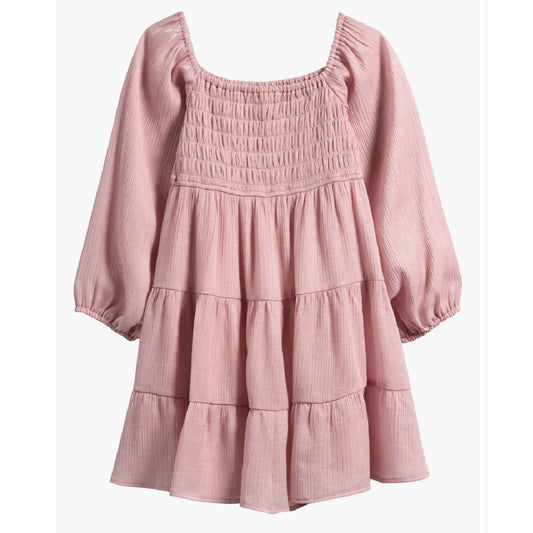 Tween Shimmer Crinkle Long Sleeve Babydoll
