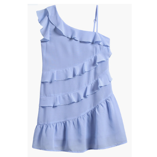 Tween One-Shoulder Ruffle Dress