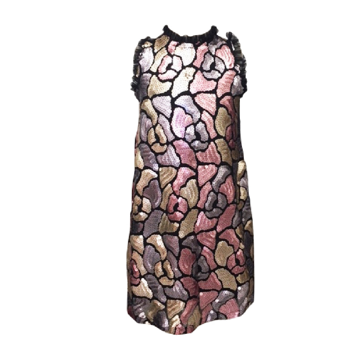 Tween Pattern Sequin Tee Dress