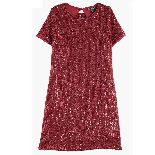 Tween Sequin T-Shirt Bow Back Dress