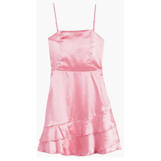 Tween Satin Baby Doll Dress Barbie Pink