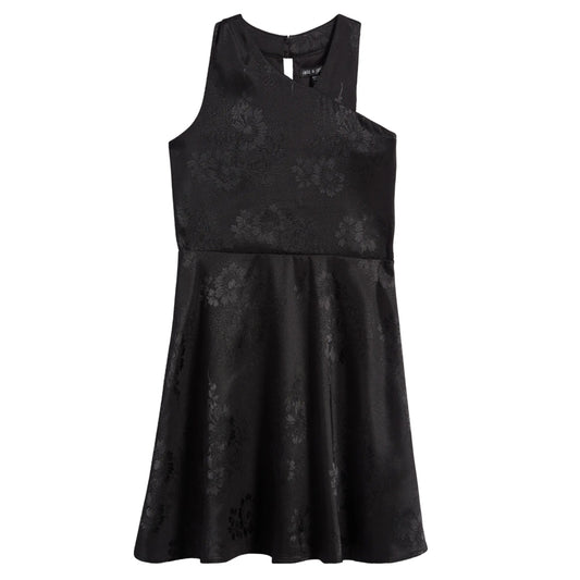 Tween Embossed Satin A-line Dress
