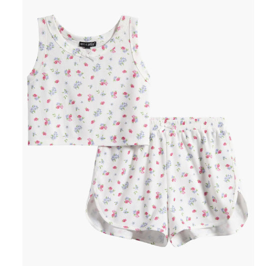 Tween Ruffle Rib Camisole & Shorts Pajamas