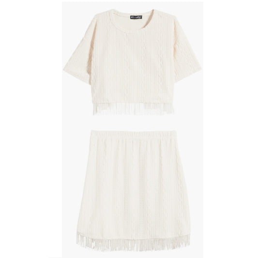 Tween 2pc Swim Cover-Up with Fringe