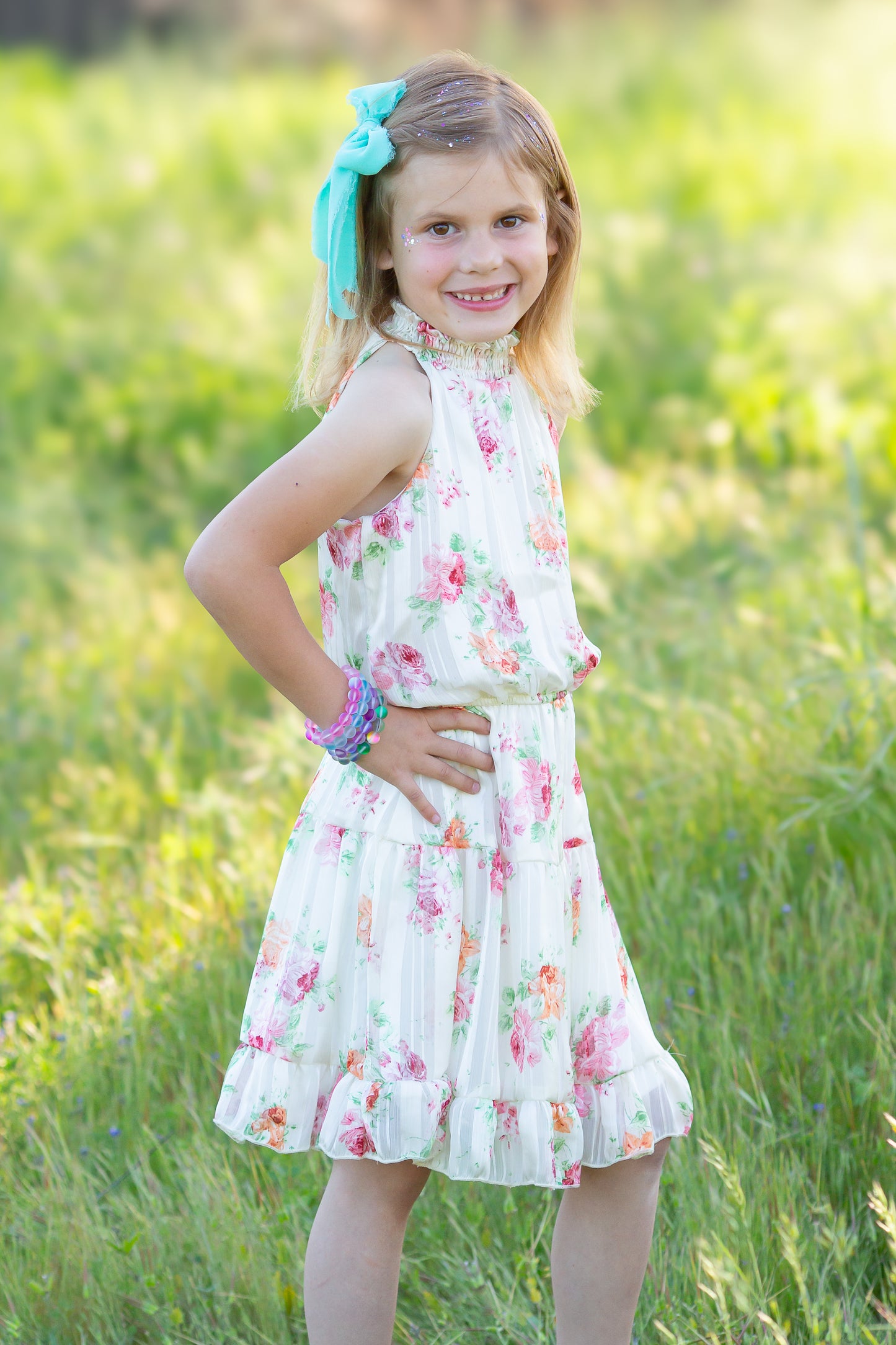 Tween Crinkle Chiffon Tiered Dress