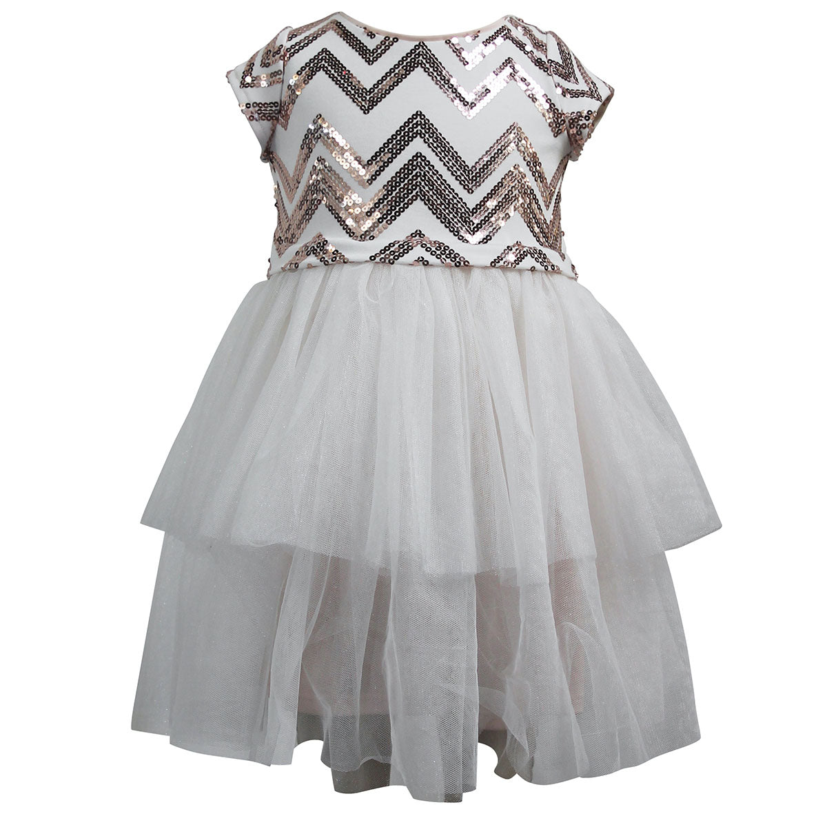 Ava & Yelly Sequin Chevron Tutu Dress - White - 6X Ava & Yelly Sequin Chevron Tutu Dress - White - 6X