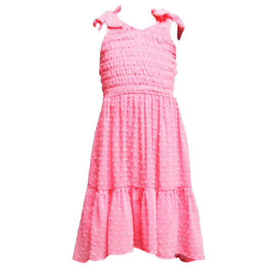 Girls Clip Dot Tie Shoulder Sundress
