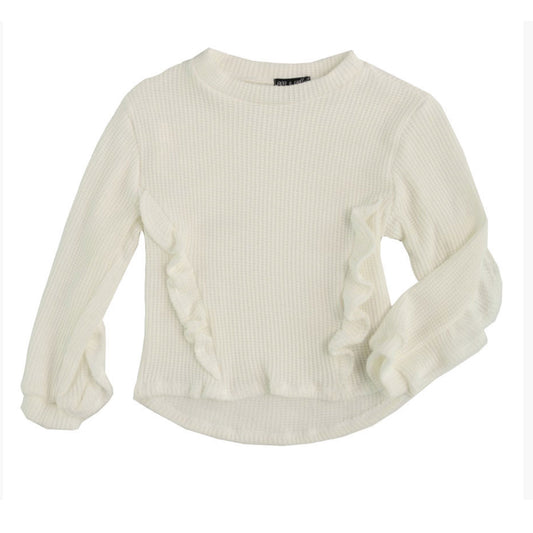 Tween Waffle Ruffle Top