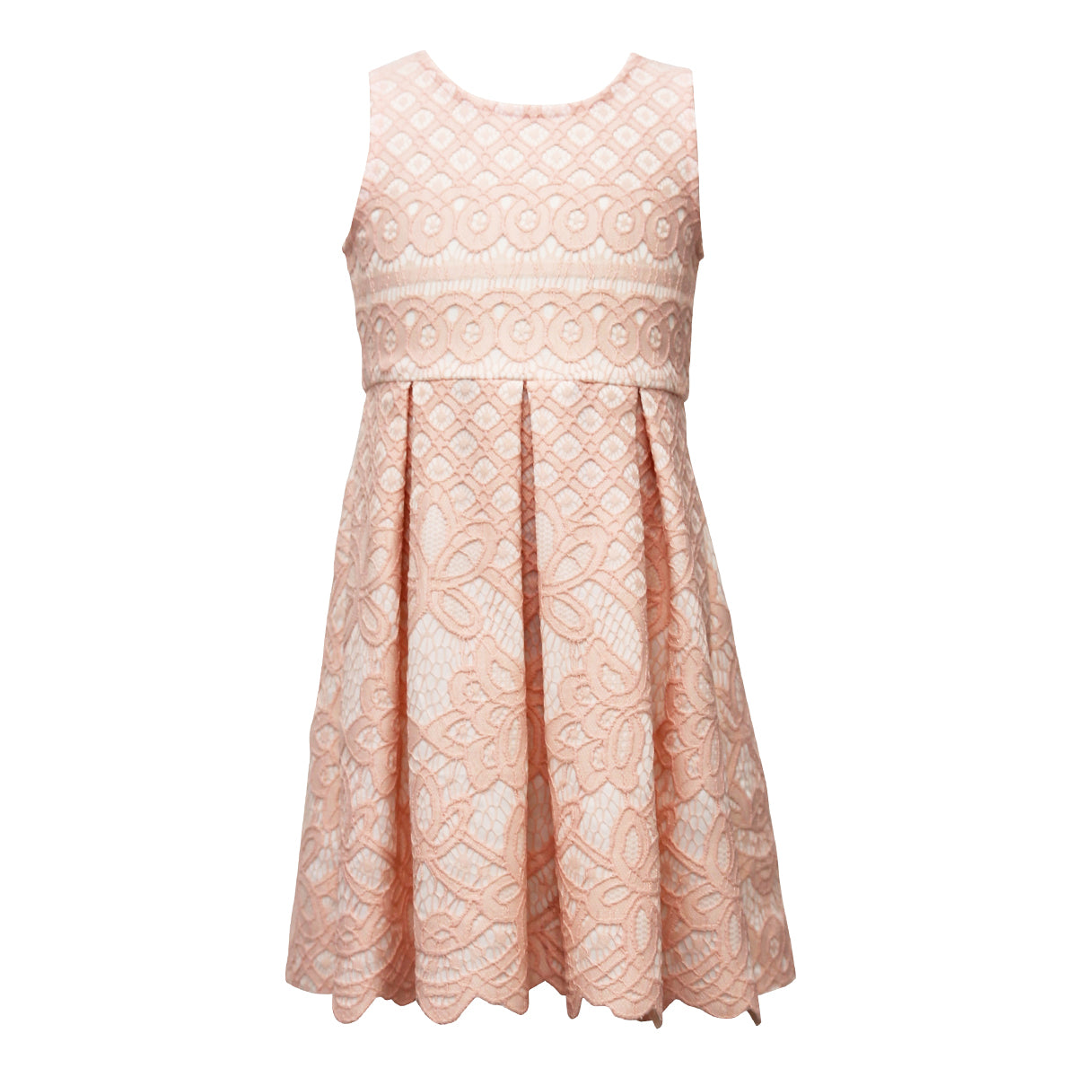 Girls Bonded Lace Skater Dress 4 / Pink / Lil Girl Girls Bonded Lace Skater Dress 4 / Pink / Lil Girl