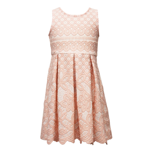 Girls Bonded Lace Skater Dress