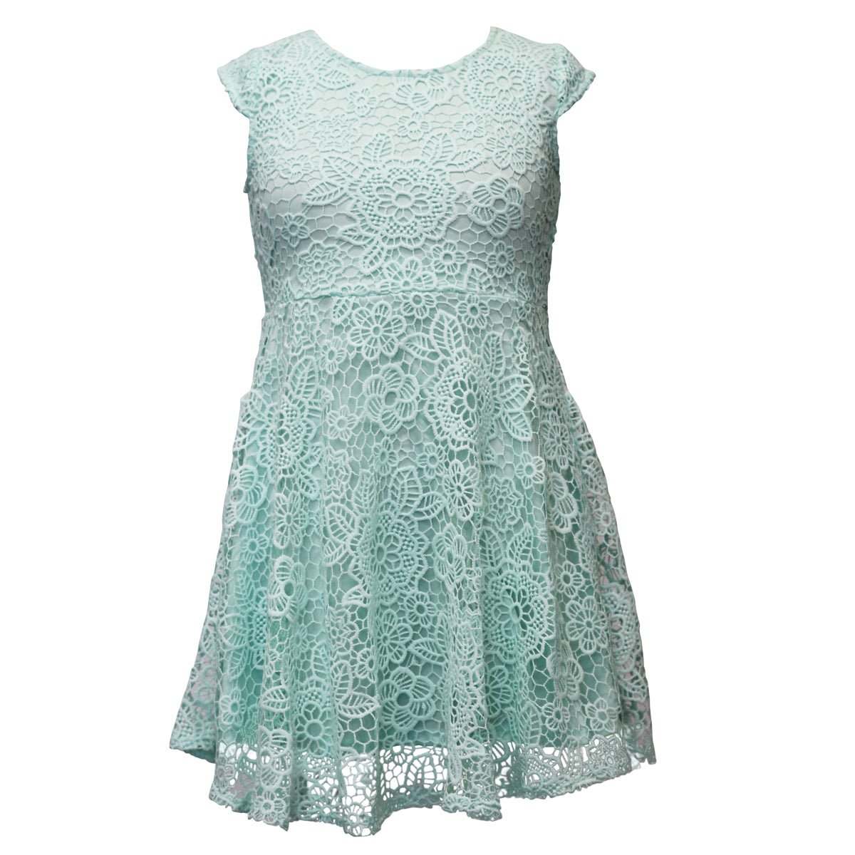 Tween Lace Skater Dress 8 / Green / Big Girl Tween Lace Skater Dress 8 / Green / Big Girl