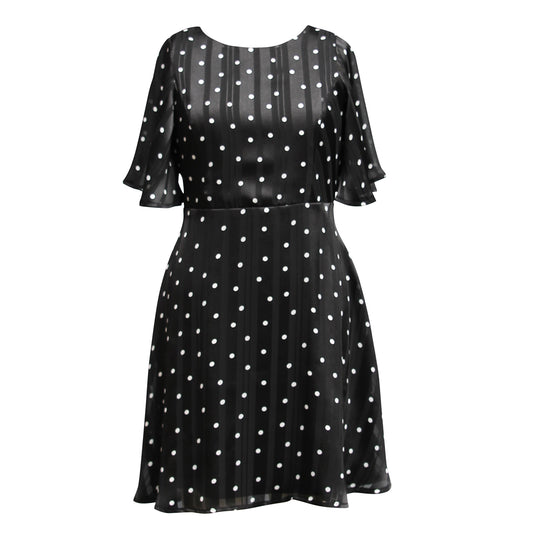 Tween Dot & Stripe Cutout Dress