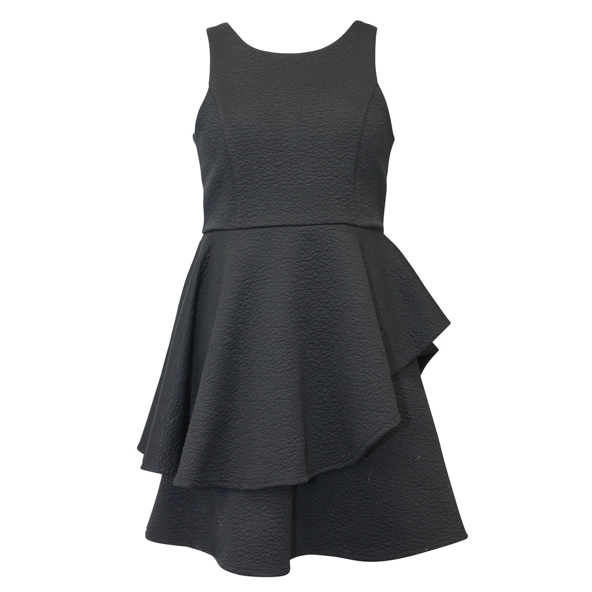 Ava & Yelly Textured Tiered Dress - Black Ava & Yelly Textured Tiered Dress - Black