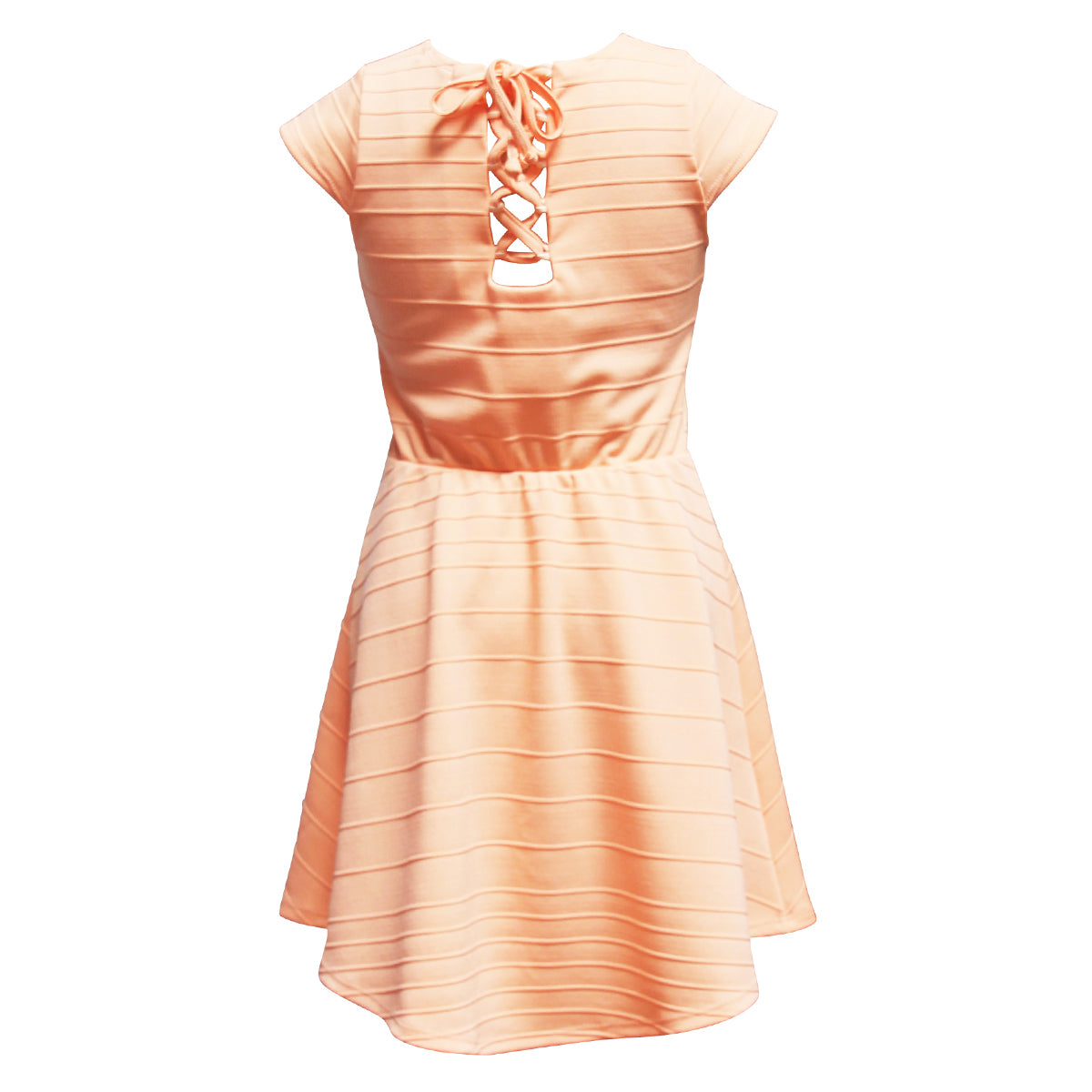 Tween Short Sleeve Lace-Up Skater Dress