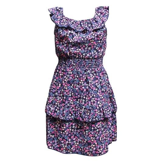 Tween Ruffle Neck Smocked Dress