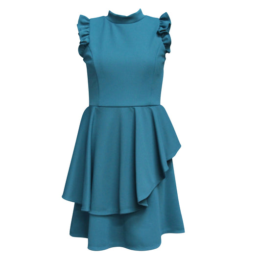 Tween Mock Neck Peplum Dress