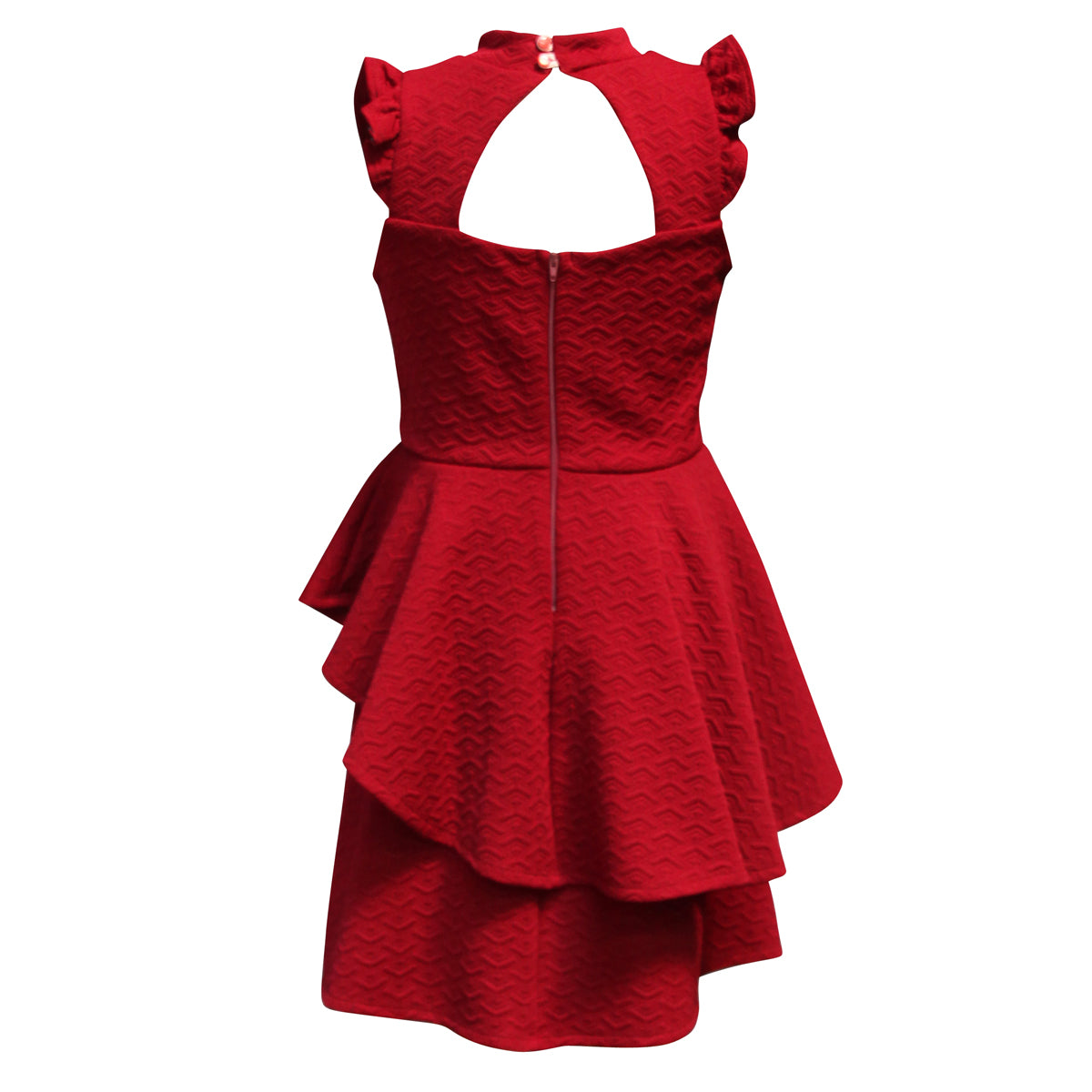 Tween Mock Neck Peplum Dress