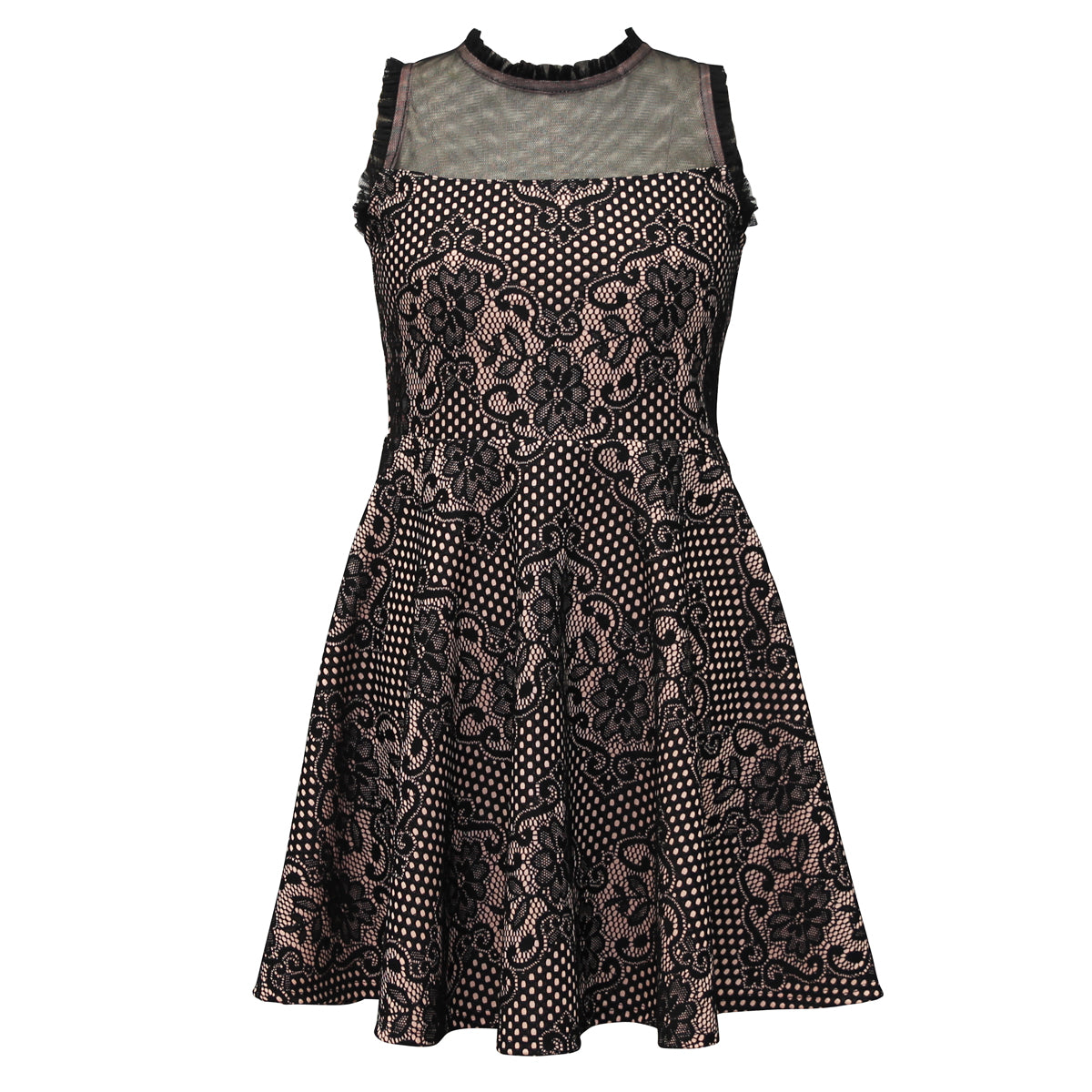 black and white lace skater dress love...ady | Dresses | Loveady Black White Lace Mini Dress