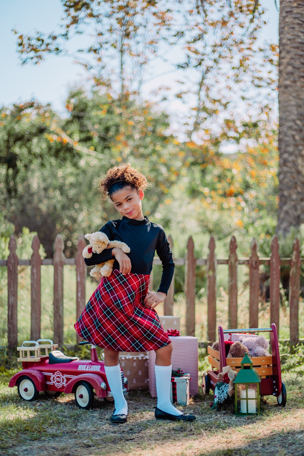 Tween Ponte Plaid Skirt Dress