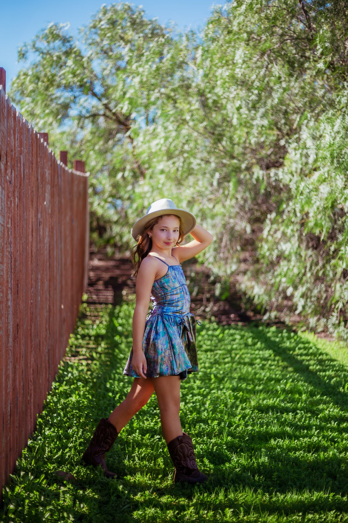 Tween Liquid Shimmer Drop Waist Party Dress