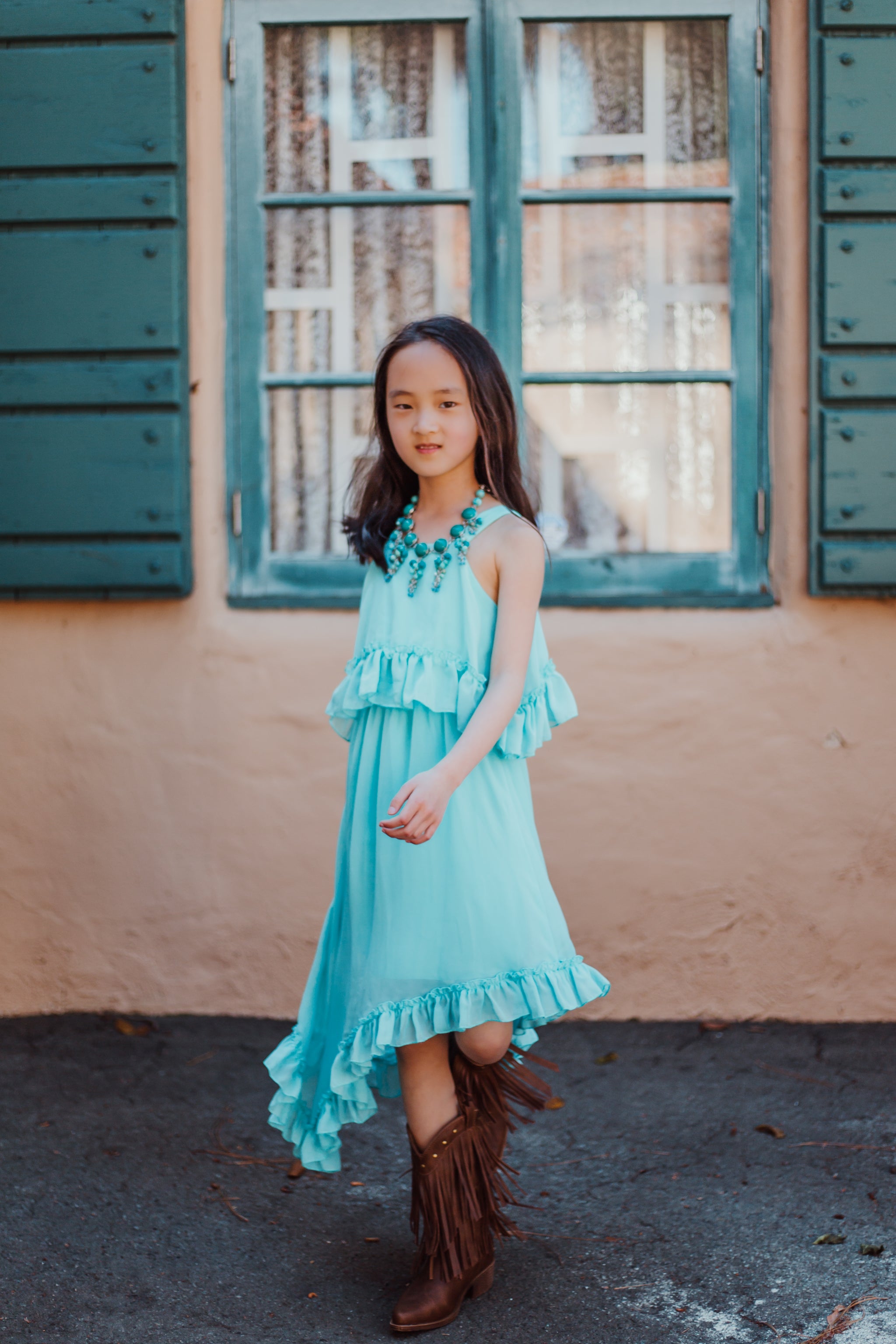 Tween Pop-Over Maxi with Ruffles