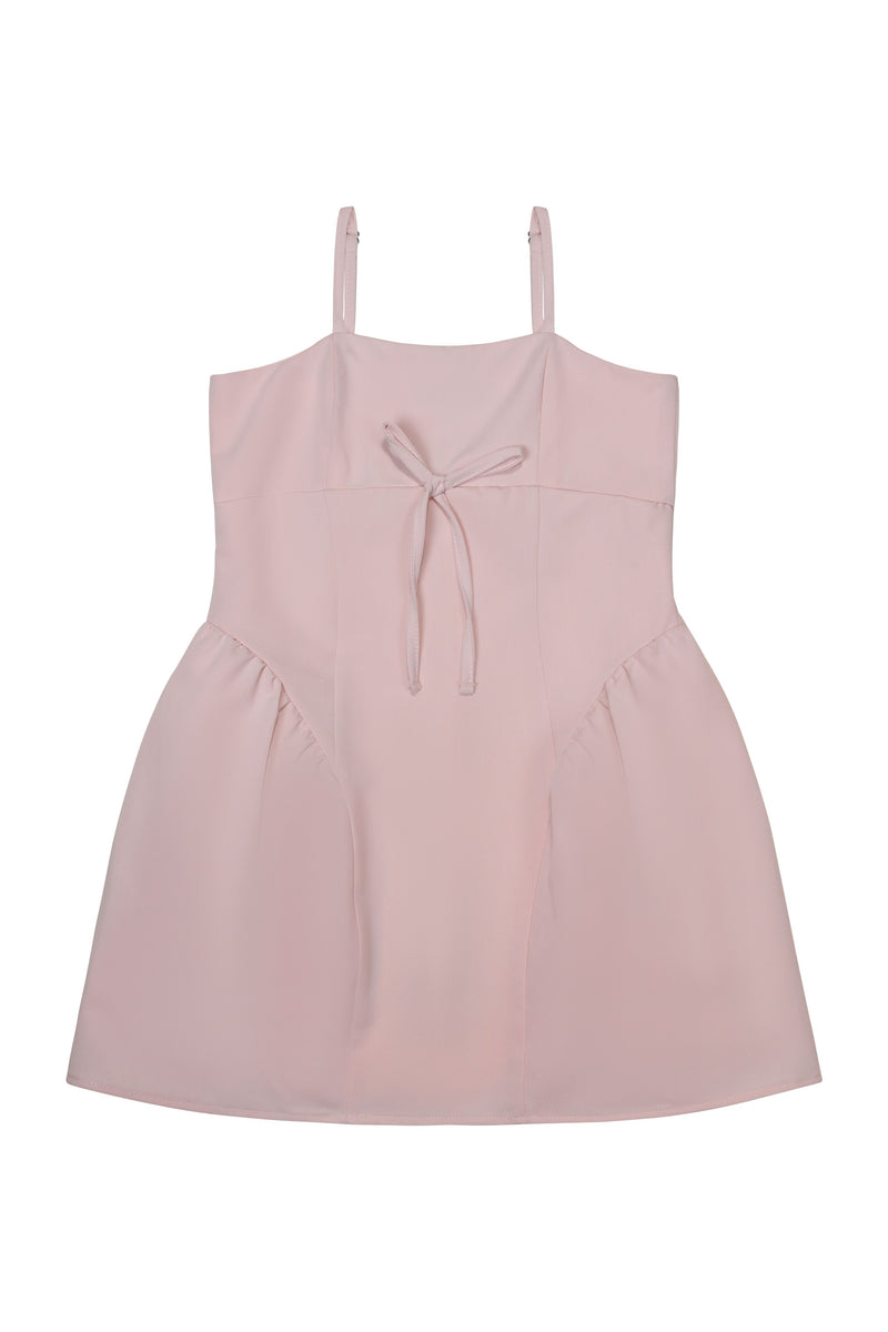 Tween Side Shirred Bow Front Dress