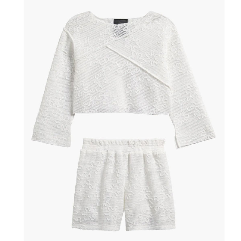 Tween Twist Front Crop Top & Shorts Cover-Up Set