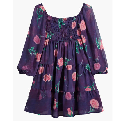 Y5242642 PURPLE FLORAL BEST SELLER CATALOG DRESSES FAIRE NEW TICKTOK TWEEN VERISHOP