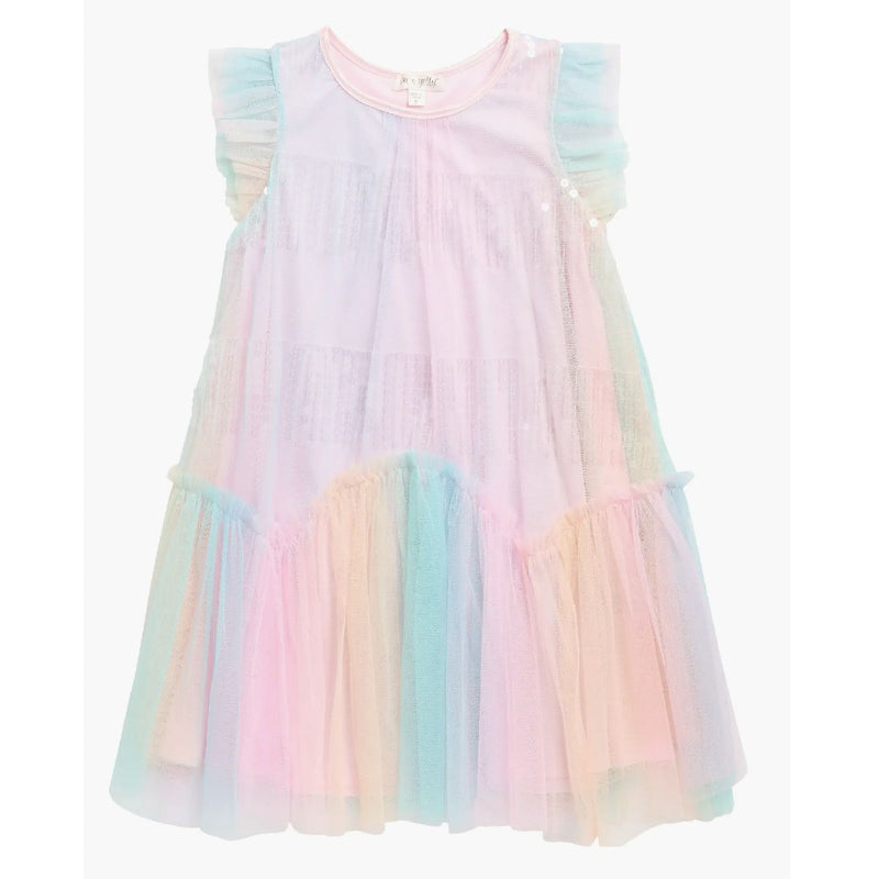 Girls Sequin Stripe Party Dress