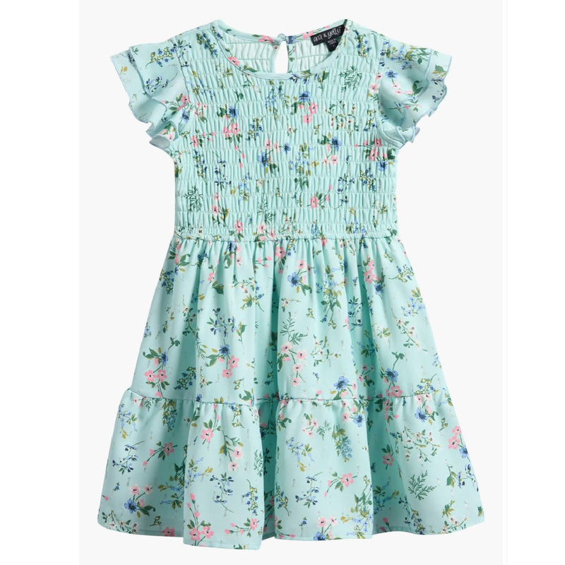 Girls Ruffle Smocked Tiered Dress